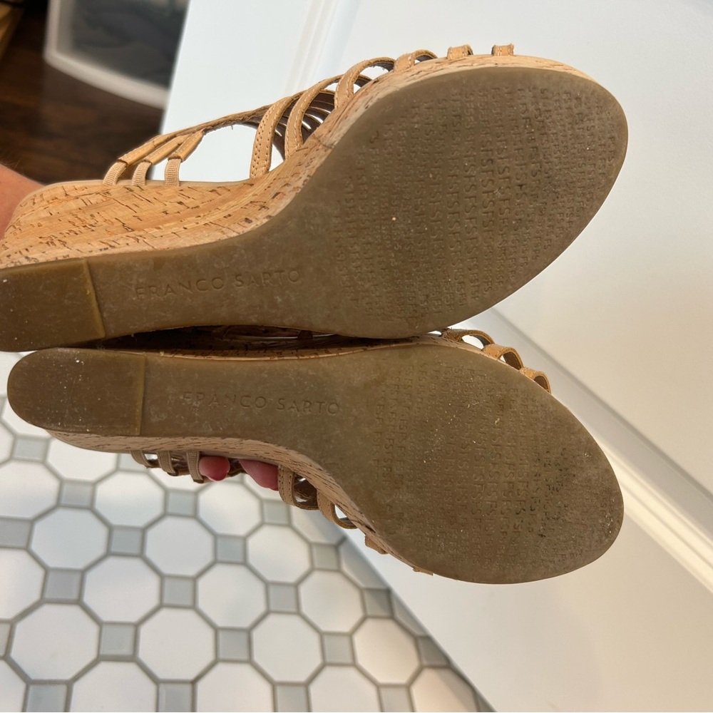 Franco Sarto Tan Wedge Sandals - Picture 6 of 8